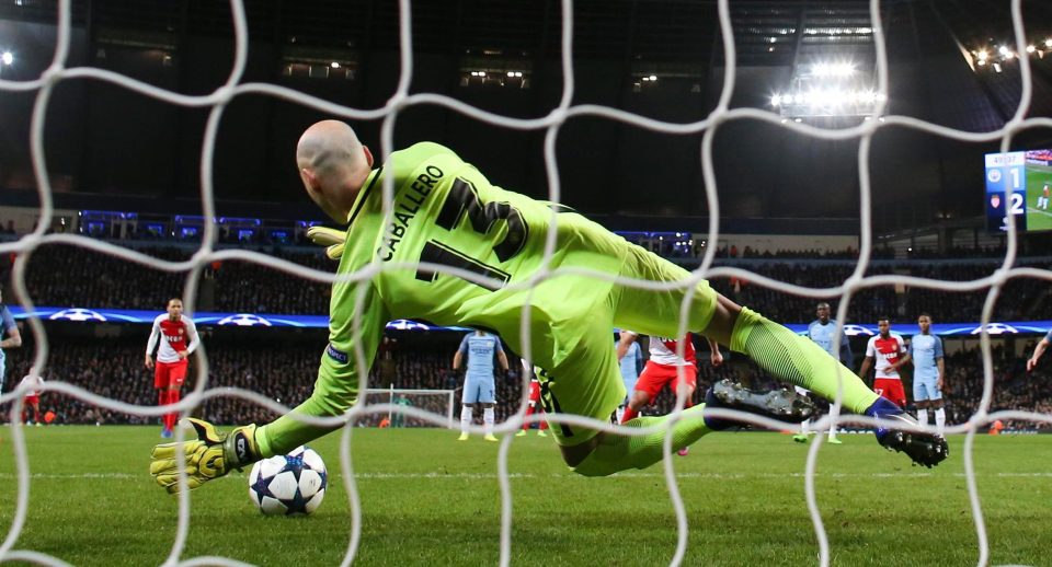  Caballero saved Falcao's penalty that delighted his manager and the Man City crowd