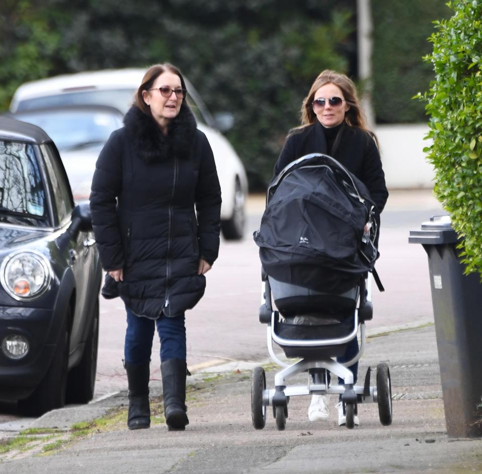  Geri was joined by a female friend as they walked along in London