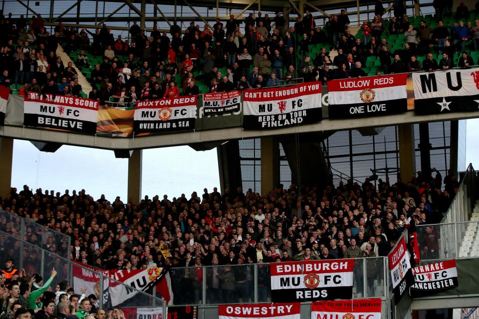  Manchester United fans created an atmosphere of their own in the corner