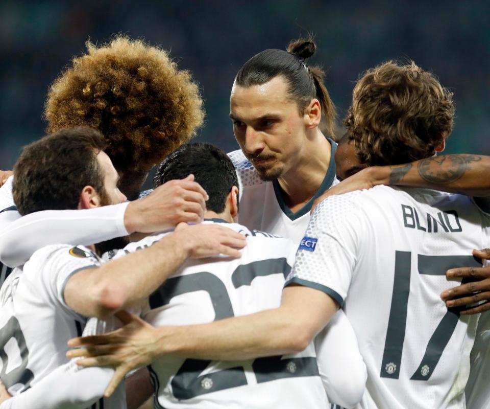  Manchester United saw off St Etienne in the Europa League last 32