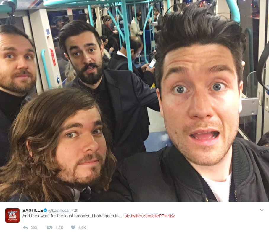  Bastille also got on public transport to get to the venue on time