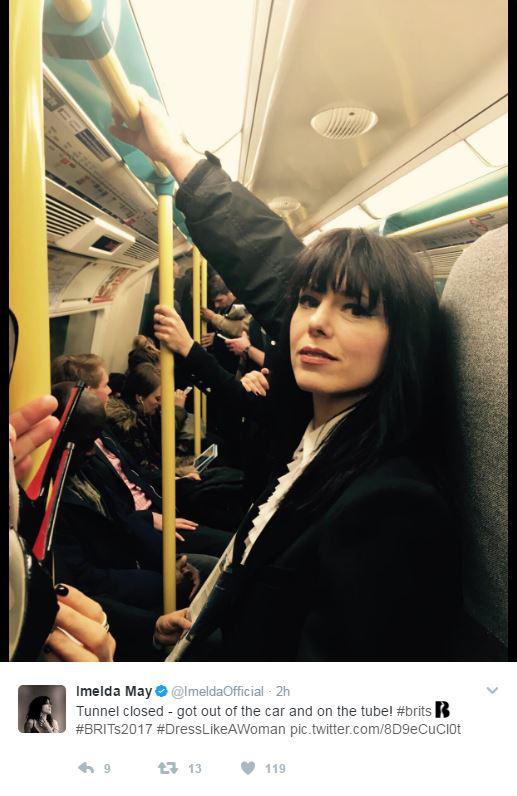  Imelda May got the tube after she got stuck