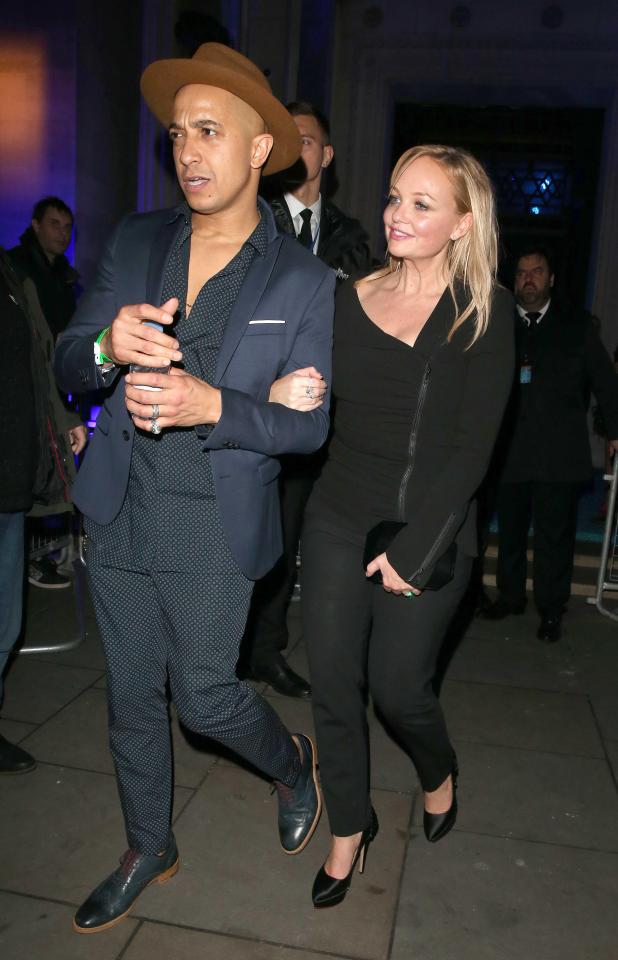  Emma Bunton and Jade Jones linked arms outside