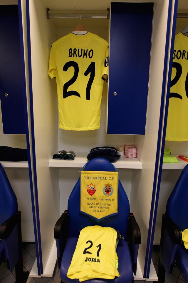 Villareal captain Bruno brough some of his own supplies for tonight's away clash to Roma