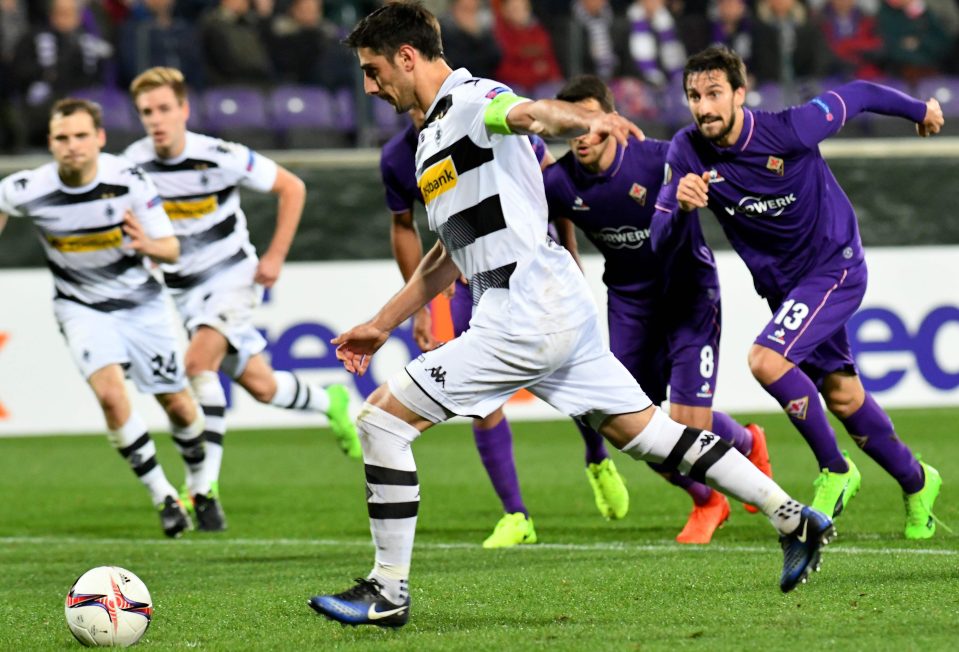 Stindl fires home his first goal from the penalty spot