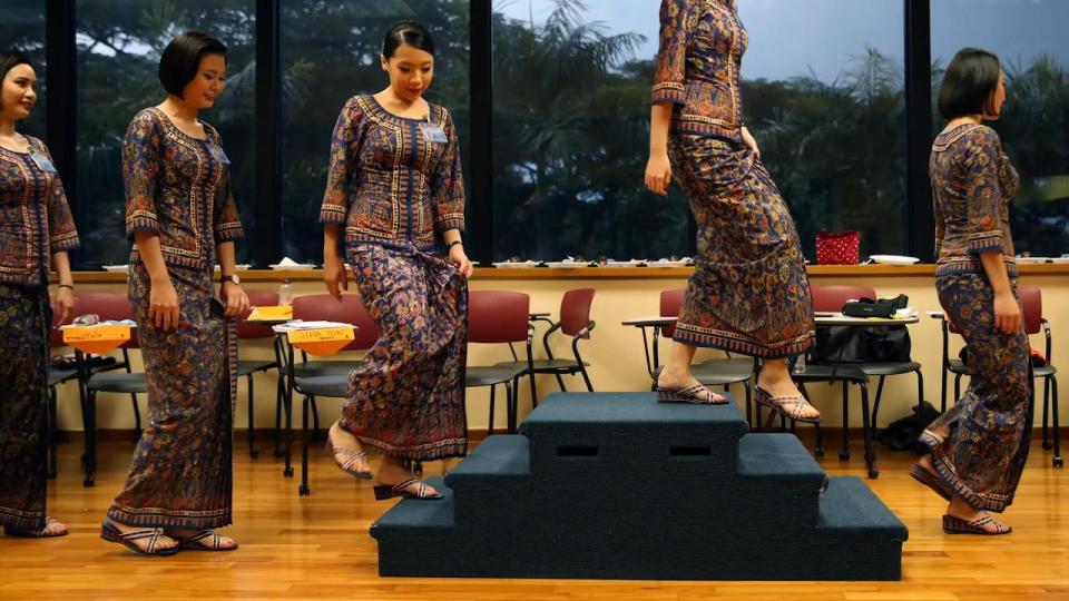  A new films shows the rigorous training Singapore Airlines flight attendants go through