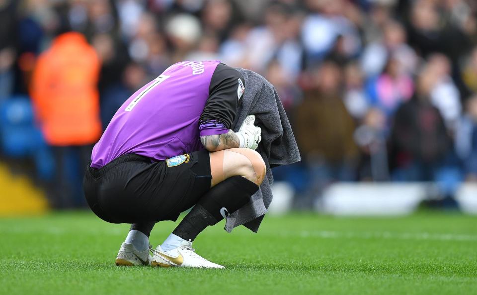  Keiren Westwood had his head in his hands during the defeat at Elland Road