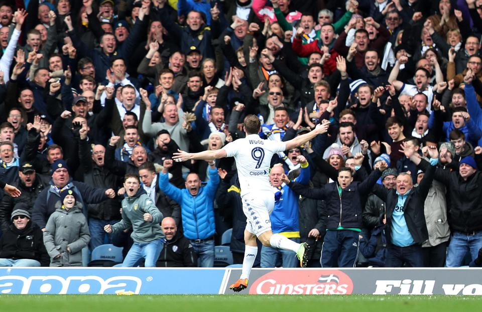  Wood wheeled away in celebration sending Leeds United fans crazy