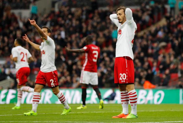 Manolo Gabbiadini's joy soon turned to despair as his Wembley strike was WRONGLY ruled out