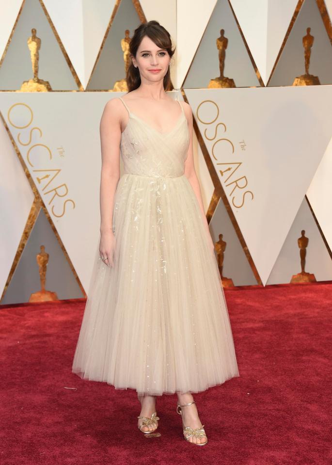  Actress Felicity Jones also kicked off the Oscars red carpet in style