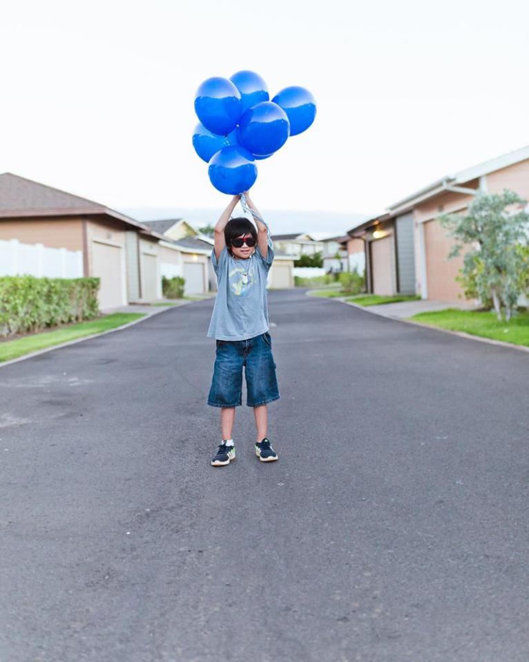  Xander released a bunch of blue balloons on Stevens-Johnson syndrome memorial day last year