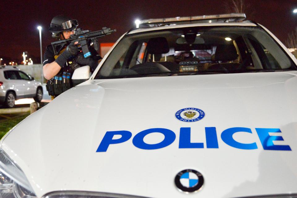  West Midlands police officers were also seen outside the shopping centre during the dramatic drill