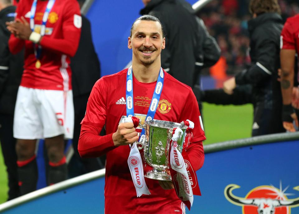  Zlatan Ibrahimovic scored two to help Manchester United win the EFL Cup