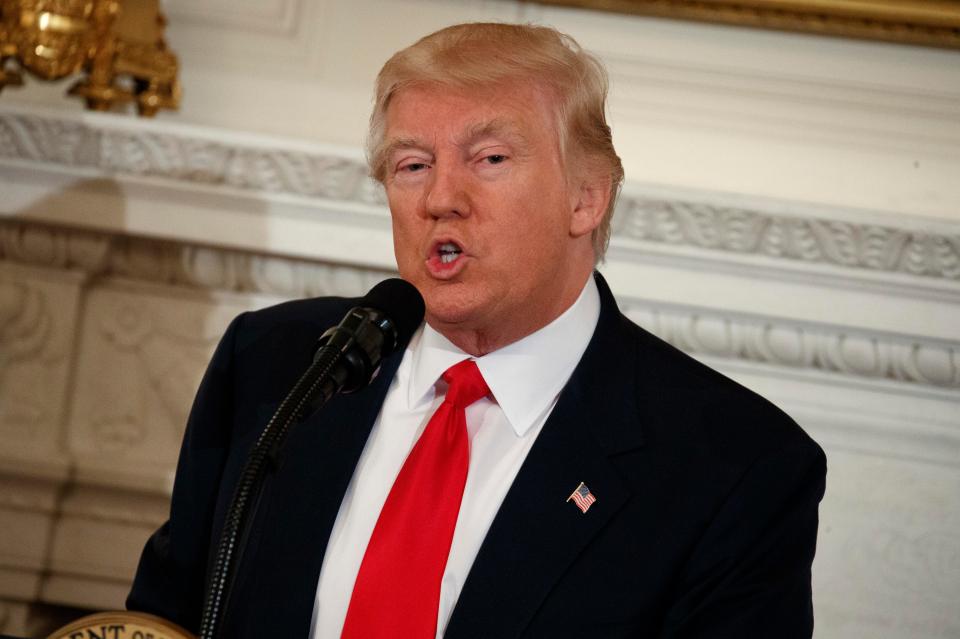  President Donald Trump speaks to a meeting of the National Governors Association