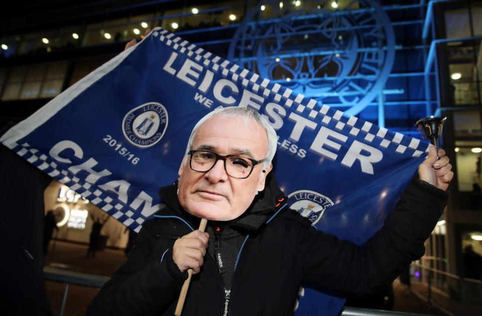  Fans are also wearing Ranieri masks as the shock still abounds around the King Power Stadium