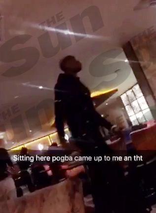  Camera phone footage shows Pogba in the restaurant