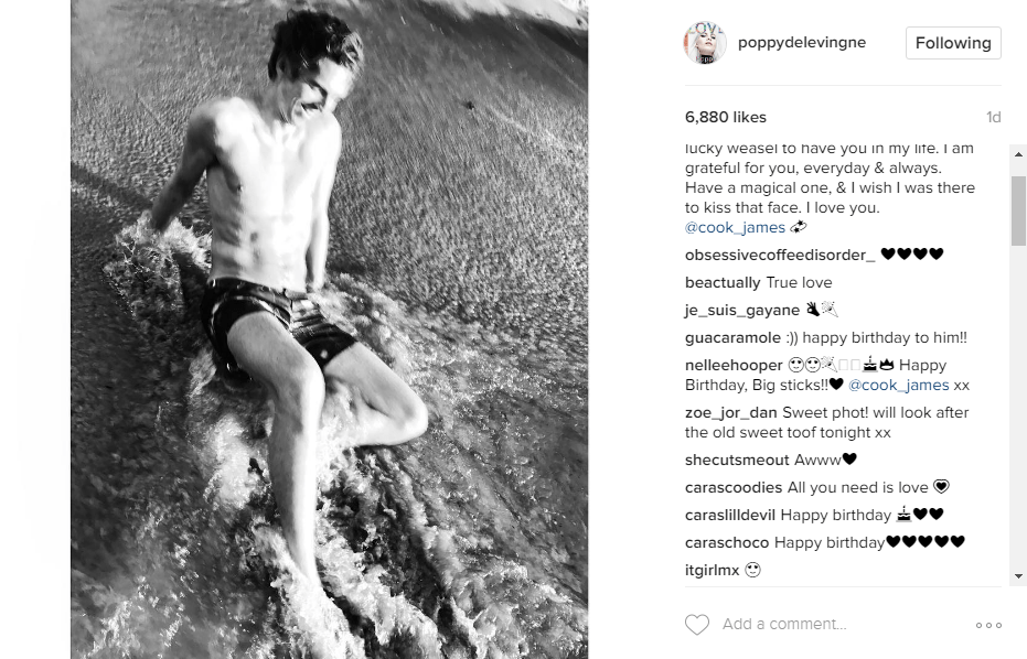  Poppy couldn't be with James on his big day as she was in Los Angeles