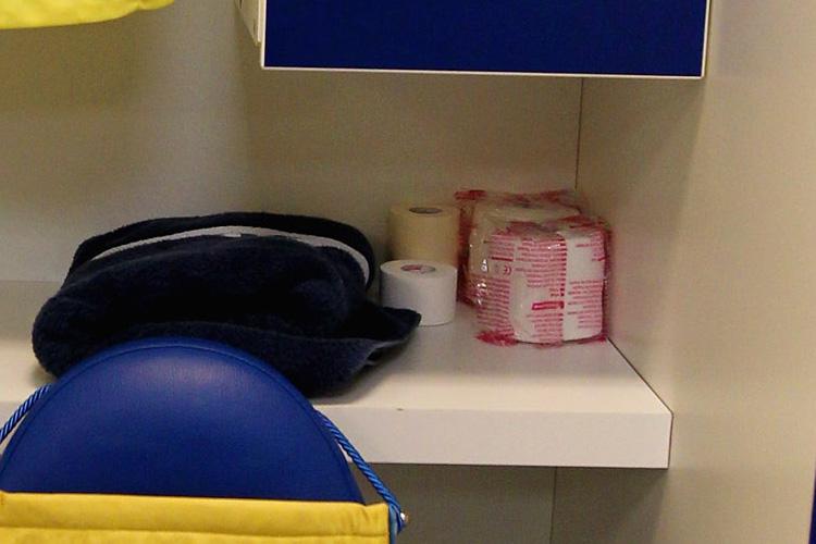 And a closer inspection of Bruno's locker reveals he brought his own TOILET ROLL