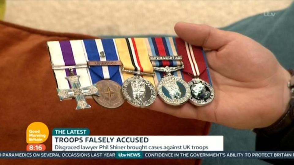  The war hero said he and others were 'punished' by Shiner's dogged pursuit of them with the made-up claims