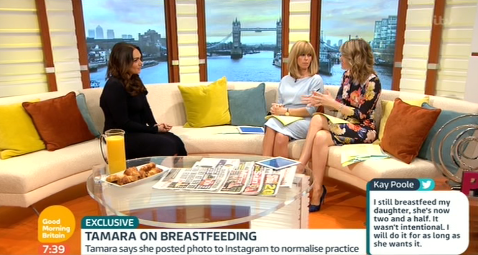  Tamara spoke out about her pride to breastfeed on Good Morning Britain