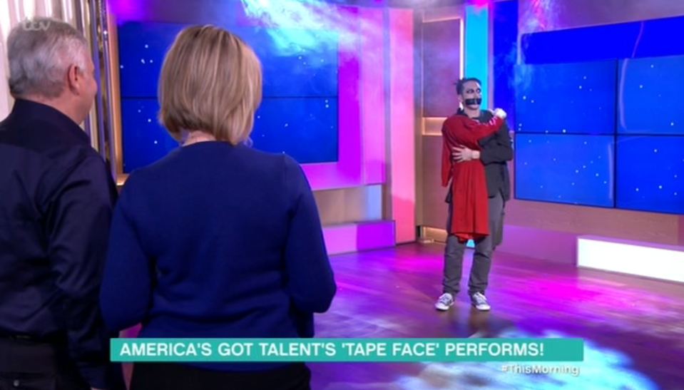  The prop comic did a unique performance for host Eamonn Holmes and Ruth Langsford but left fans shocked by swearing live on air