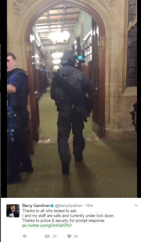  An armed officer inside Parliament