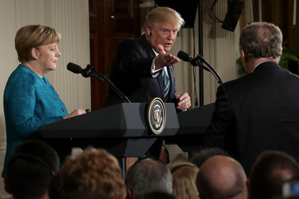  Trump and Merkel held a joint press conference