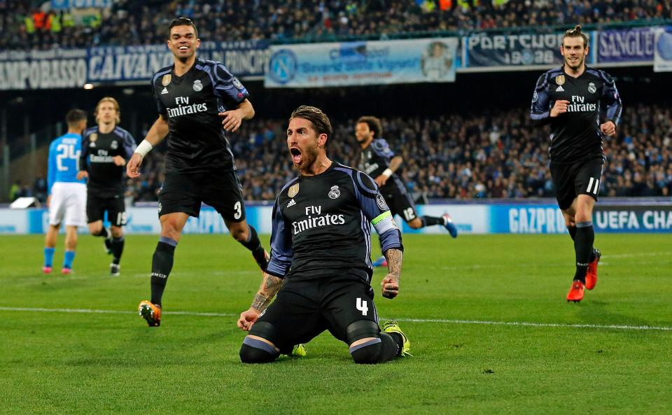  Sergio Ramos was once again Real Madrid's hero in 3-1 victory over Napoli