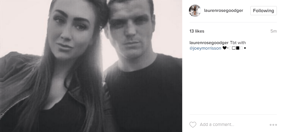 Lauren shared a selfie of herself with jailbird Joey Morrisson on Thursday