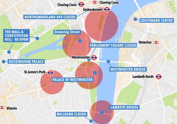 Police have slowly re-opened parts of London around Westminster