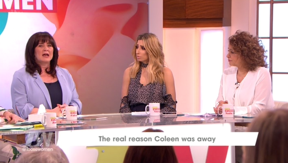  Coleen made the announcement as she returned to Loose Women