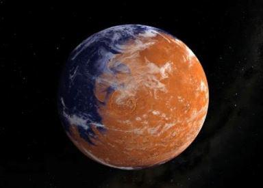  This diagram shows how Mars might once have looked very similar to Earth