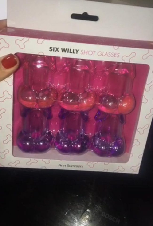  The Essex beauty looked to be in the market for penis-shaped shot glasses and ice cube trays in the high street adult store