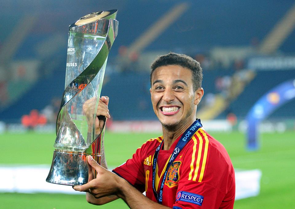 Thiago Alcantara was a Spain Under-21s European Championship winner in 2013