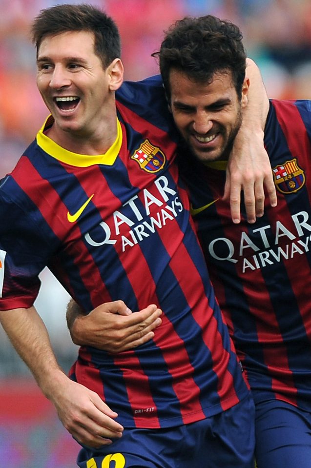  Lionel Messi and Cesc Fabregas when they played together at Barcelona