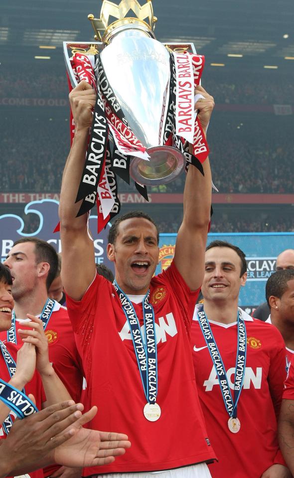  Ferdinand won the Premier League title six times witrh Manchester United