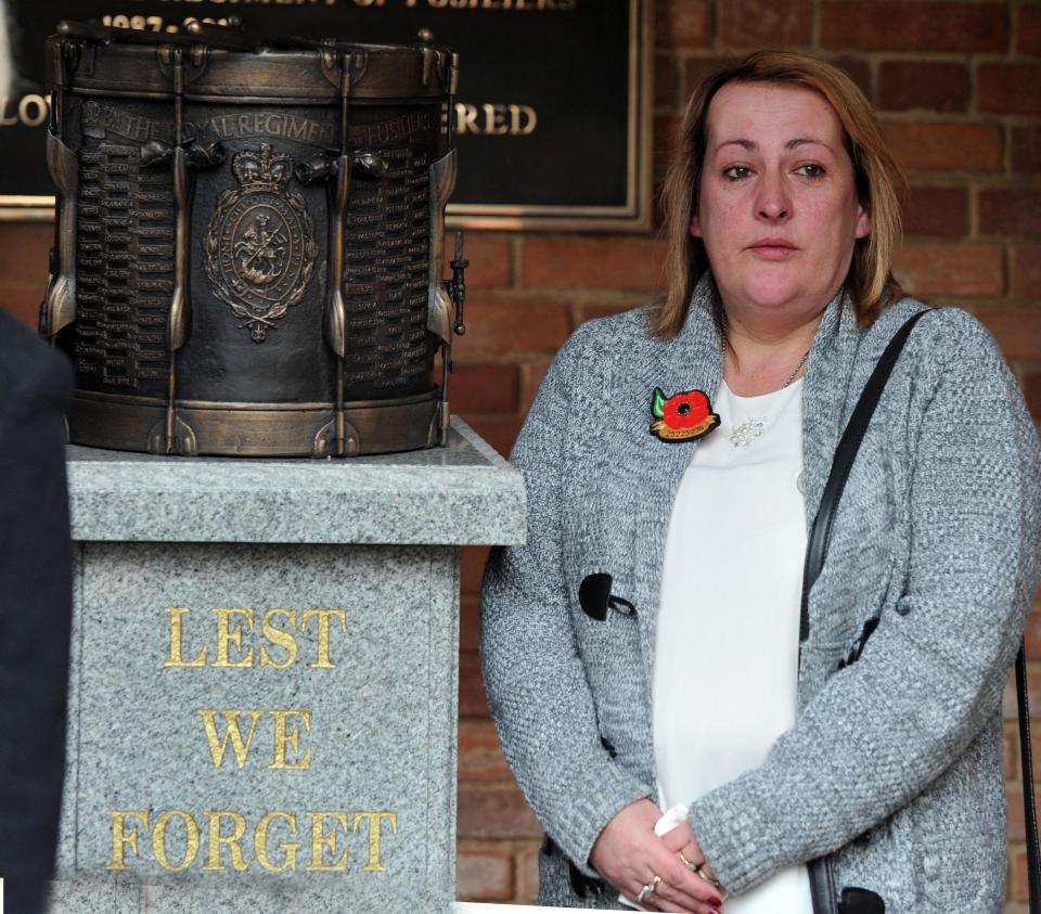  Lee's mum Lyn at the memorial to her slain son