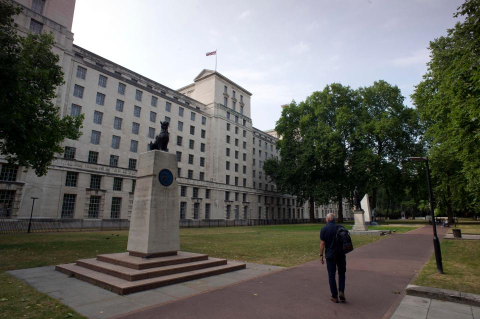  The memorial, shrouded in protective screens, has already been erected in the Victoria Embankment Gardens near Westminster