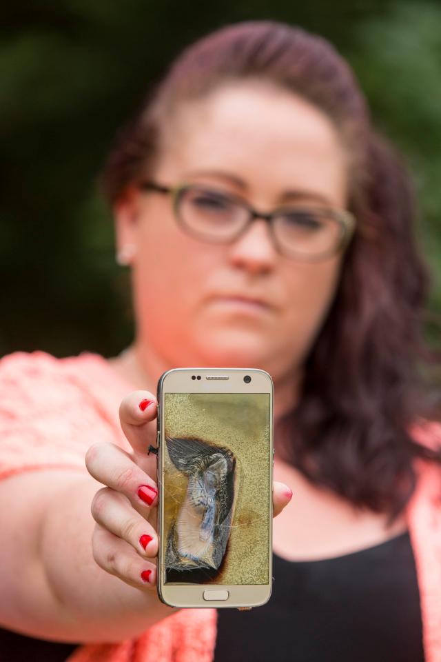  Sarah Crockett's Samsung Galaxy S7 phone exploded while she was out having dinner with her husband