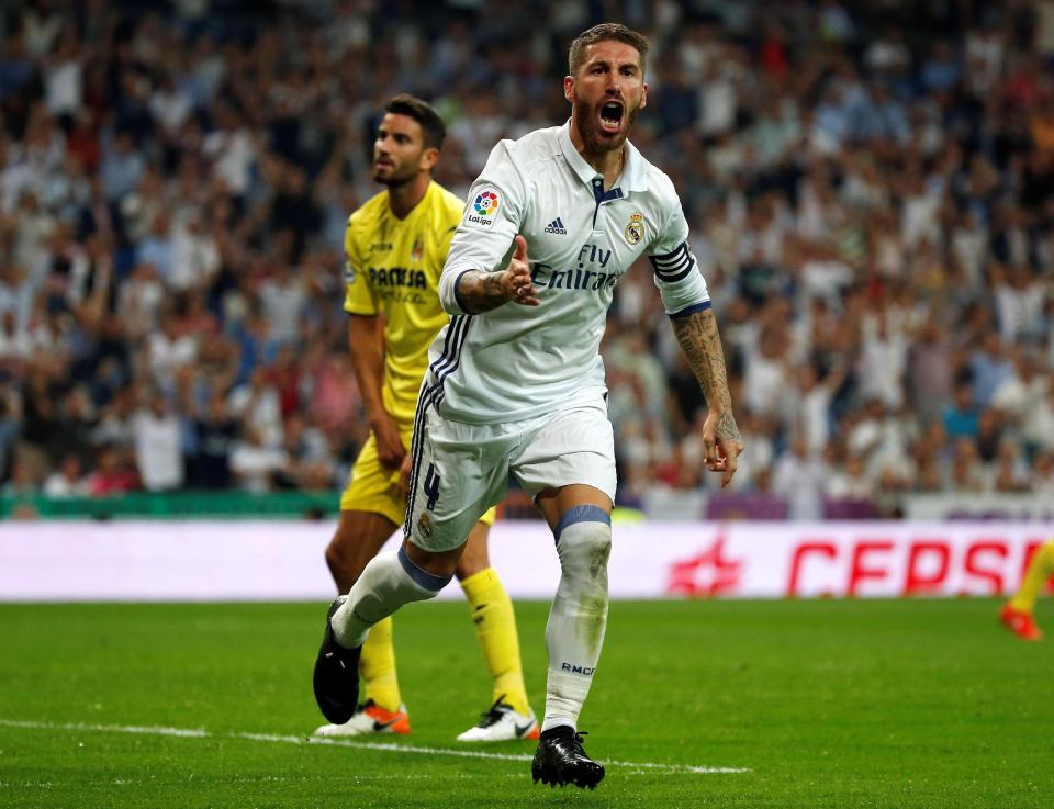  A more subdued Sergio Ramos celebration given the goal was scored so early