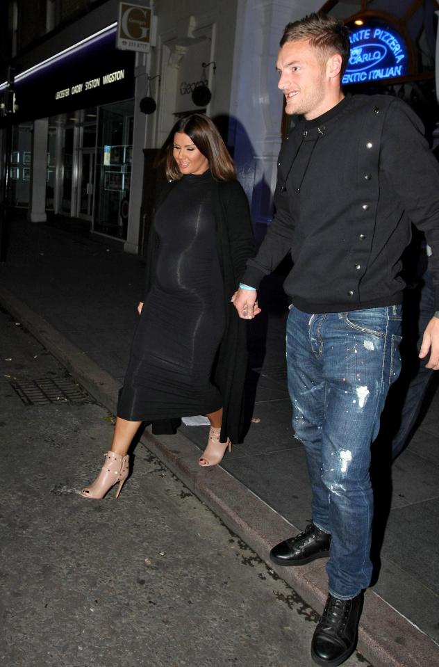  Vardy and Rebekah leave a Leicester restaurant in October