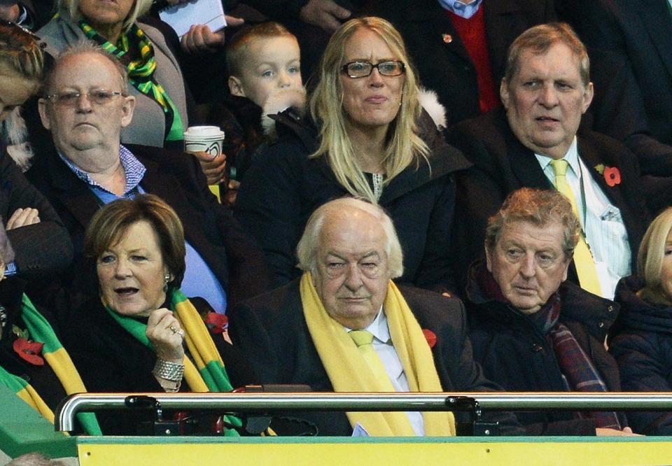  Hodgson is a family friend of Delia Smith, who is the club's joint majority shareholder along with her husband Michael Wynn Jones (centre)