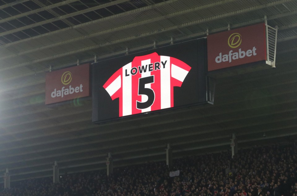 The Stadium of Light displayed Bradley’s shirt during a game against Chelsea