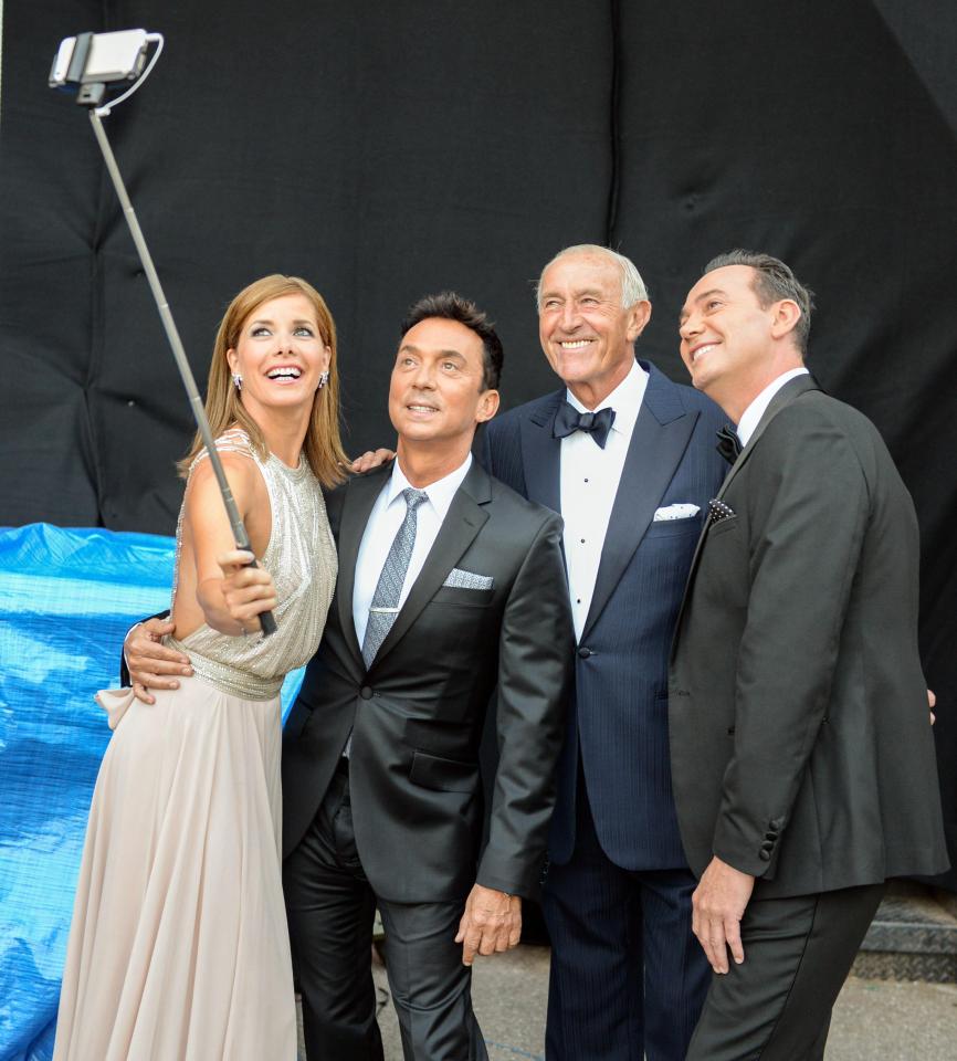  Lean on me . . . judges Darcey Bussell, Bruno Tonioli, Len Goodman and Craig Revel Horwood show fans how to shimmer