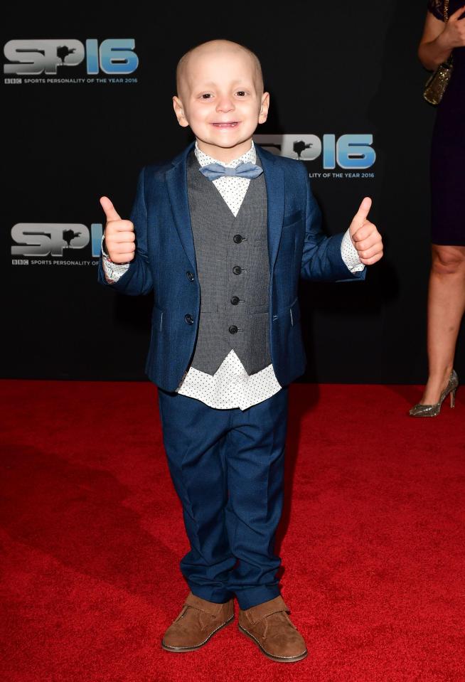  Brave Bradley, who is battling neuroblastoma, stole the show at Sports Personality of the Year last December