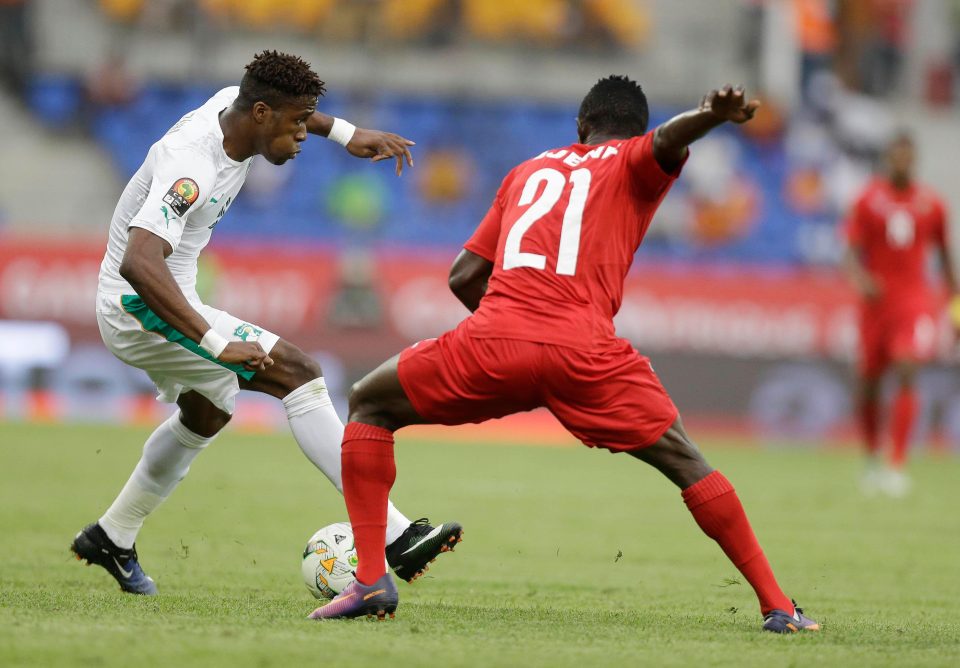  Winger Zaha featured for Ivory Coast in the Africa Cup of Nations two months ago