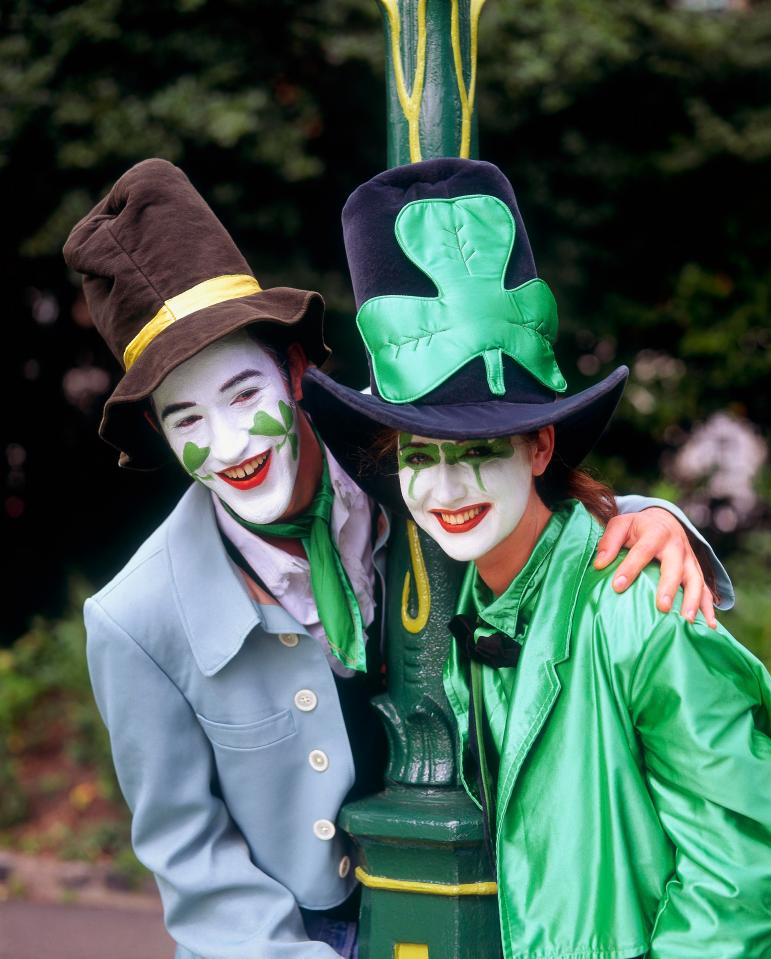  These revellers have donned their own shamrock-themed costumes for a St Patrick's Day Parade in Ireland