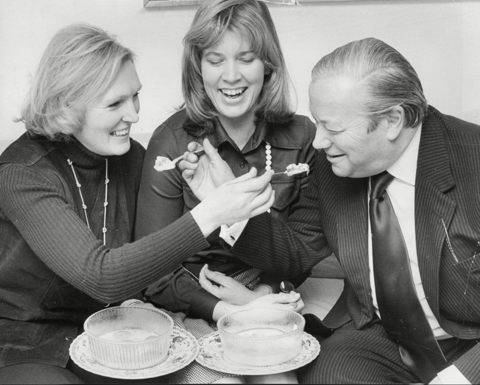 Prue (middle) with Mary Berry and Jack De Manio in 1978