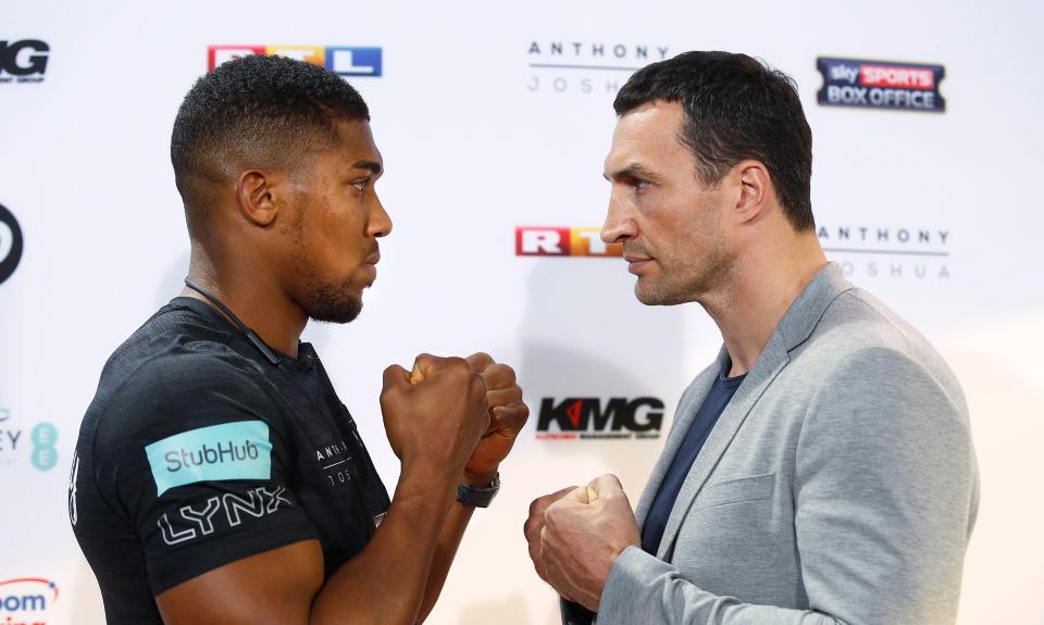  Two worlds will collide in April when Anthony Joshua and Wladimir Klitschko enter into battle