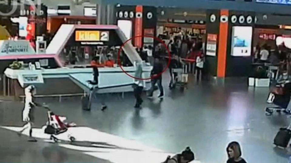  CCTV footage shows the moment Kim Jong Nam was attacked with deadly VX at Kuala Lumpur Airport